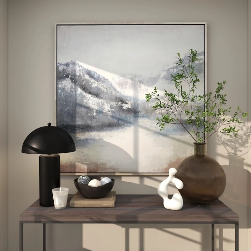 Misty Mountain Range Framed Canvas Art Print