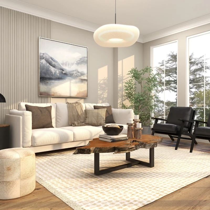 Misty Mountain Range Framed Canvas Art Print