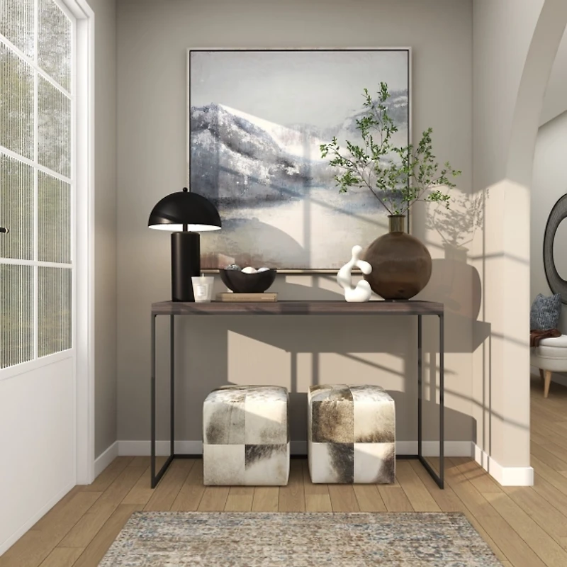 Misty Mountain Range Framed Canvas Art Print