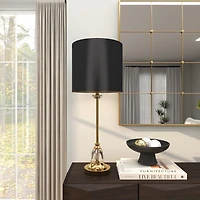 Gold Metal Buffet Lamp with Crystal Accents