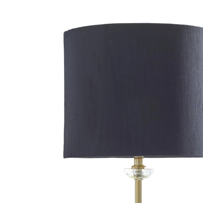 Gold Metal Buffet Lamp with Crystal Accents