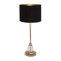 Gold Metal Buffet Lamp with Crystal Accents