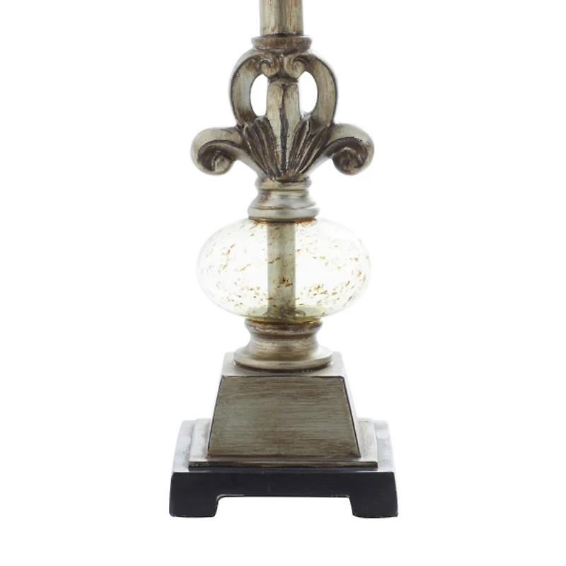 Tuscan Floral Brass Buffet Lamp