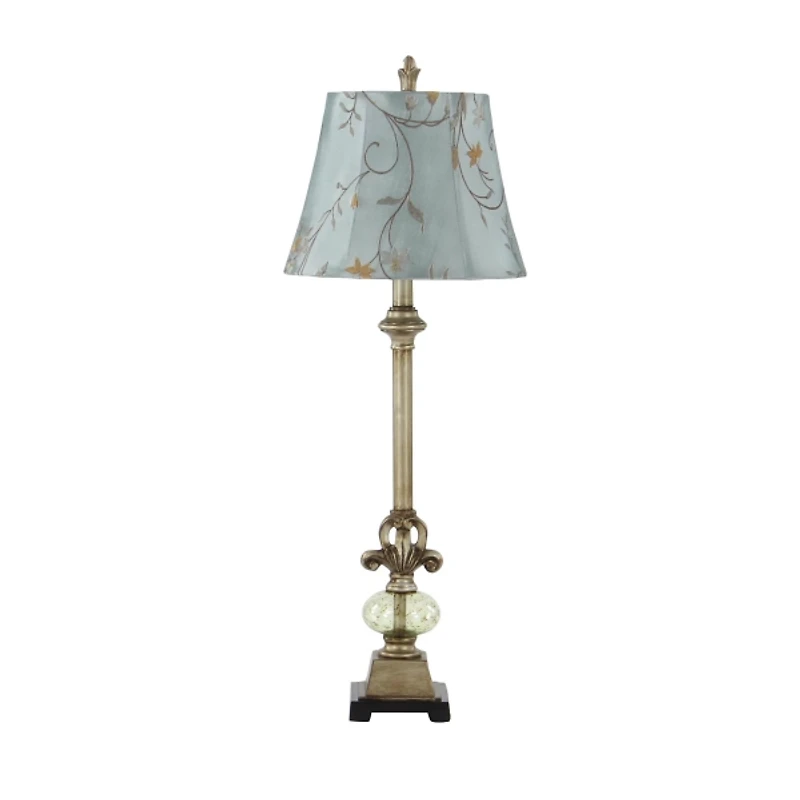 Tuscan Floral Brass Buffet Lamp