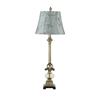 Tuscan Floral Brass Buffet Lamp