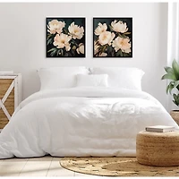 Painterly Bouquets Framed Canvas Prints, Set of 2