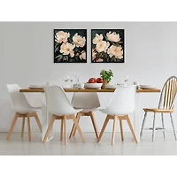 Painterly Bouquets Framed Canvas Prints, Set of 2