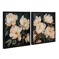 Painterly Bouquets Framed Canvas Prints, Set of 2