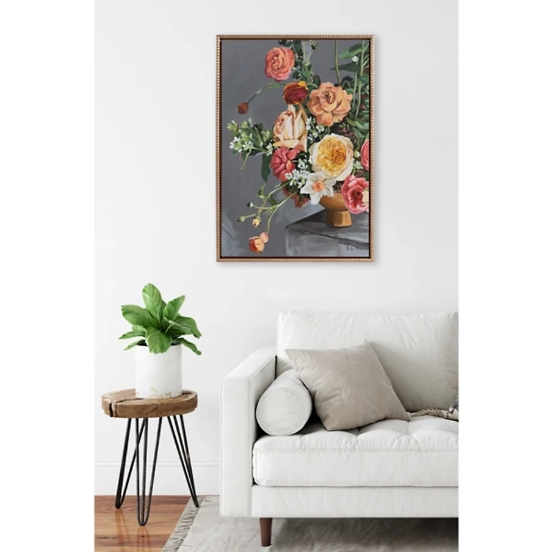 Floral Emergence Framed Canvas Art Print