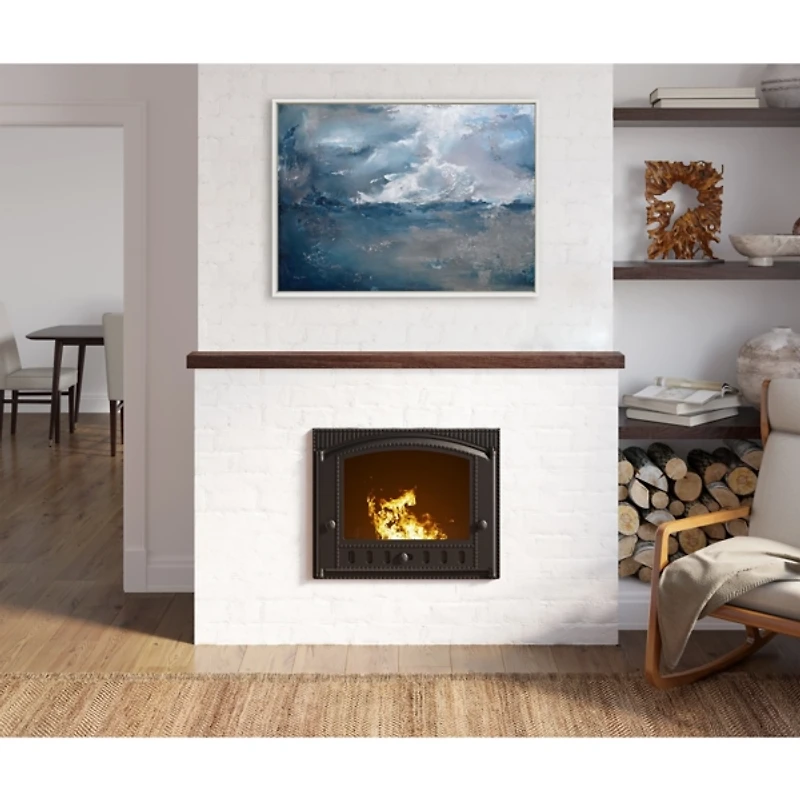 Shades of Blue Framed Canvas Art Print