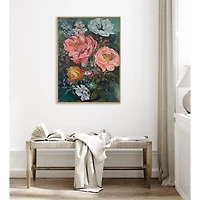 Peony Bouquet Framed Canvas Art Print