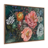 Peony Bouquet Framed Canvas Art Print