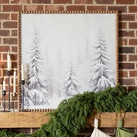 Snow Covered Woods Beaded Framed Art Print