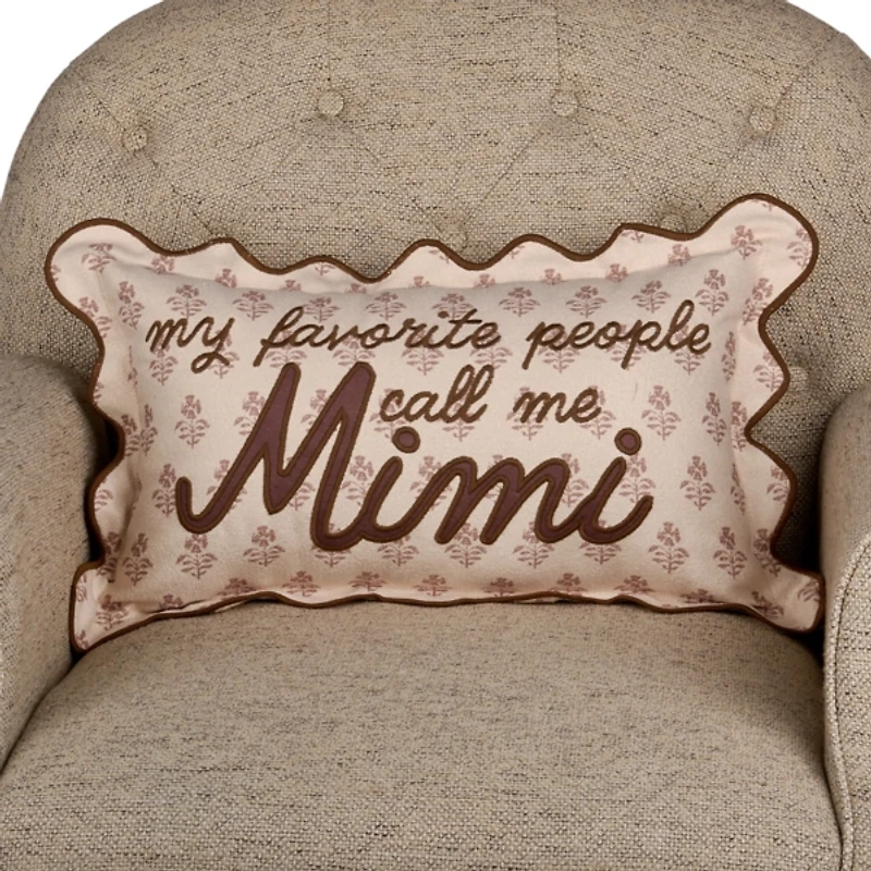Taupe Floral Mimi Lumbar Pillow