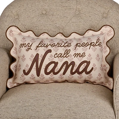 Taupe Floral Nana Lumbar Pillow