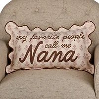 Taupe Floral Nana Lumbar Pillow