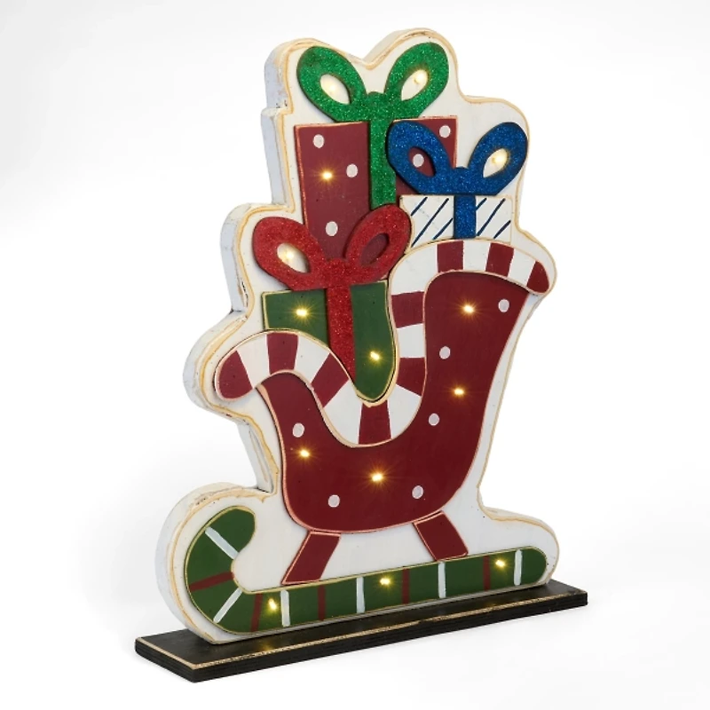 LED Santa Sled Christmas Porch Statue