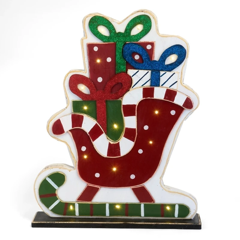 LED Santa Sled Christmas Porch Statue