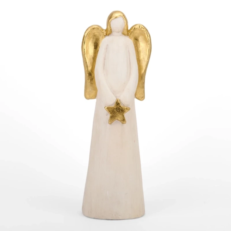 Gold Angel with Star Christmas Decoration