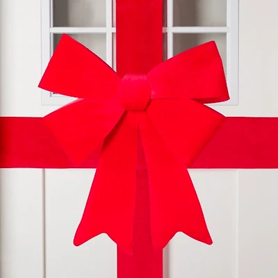 Red Velvet Bow Door Decoration