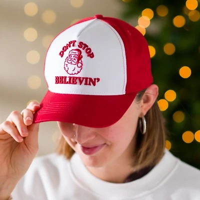 Dont Stop Believin Christmas Baseball Hat