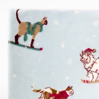 Cats on Sleighs Plush Throw