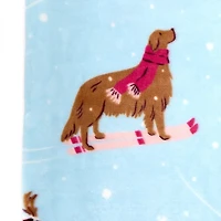 Dogs on Sleighs Plush Throw