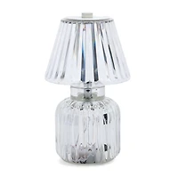 Clear Ribbed Glass LED Table Lamp