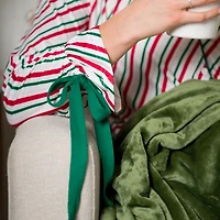 Red and White Christmas Stripe Large Pajama Set