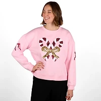 Candy Cane Bow Sleeves XL Sweatshirt