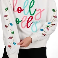 Holly Jolly Sequin Bulb Sleeve Sweatshirt