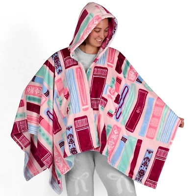 Book Plush Cozy Open Poncho
