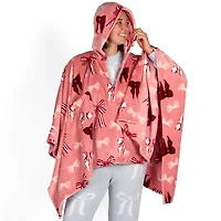 Bow Plush Cozy Open Poncho