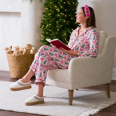 Christmas Bows with Trees Pajama Set