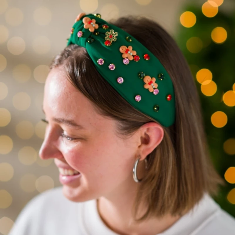 Green Gingerbread Beaded Headband
