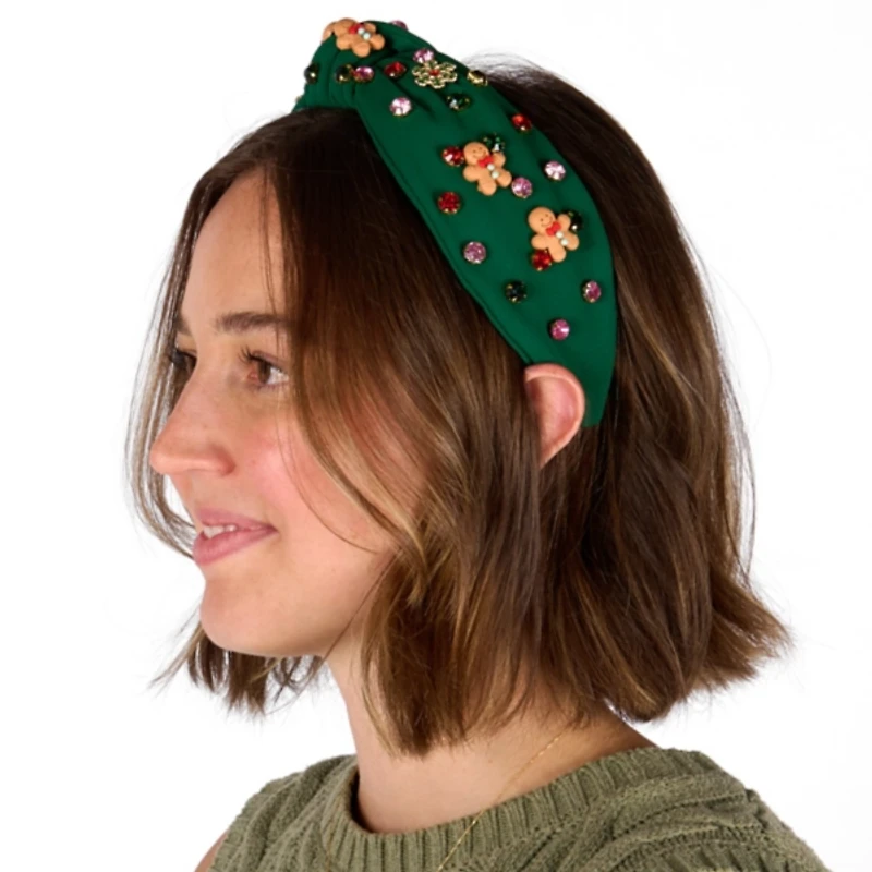 Green Gingerbread Beaded Headband