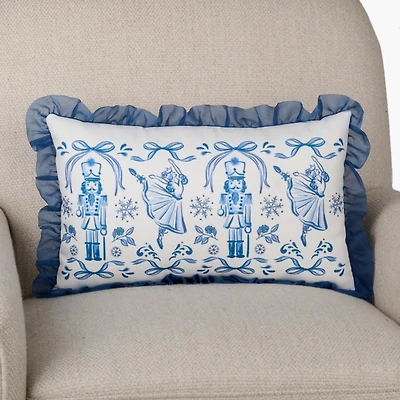 Blue Nutcracker Ballet Lumbar Pillow