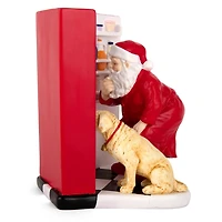 Holly Santa with Dog at Fridge Decoration