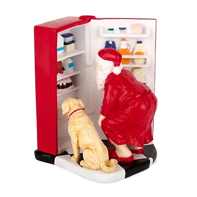 Holly Santa with Dog at Fridge Decoration