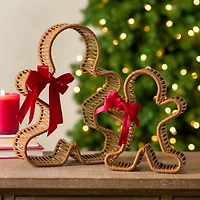 Rattan Tabletop Gingerbread Friends, Set of 2