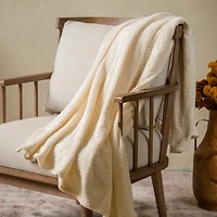 White Dreamy Plush Throw