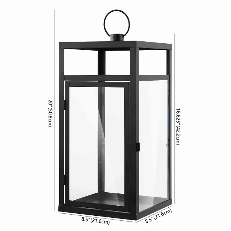 Black Metal & Glass Friederika Outdoor Lantern