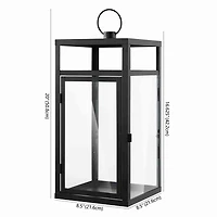 Black Metal & Glass Friederika Outdoor Lantern