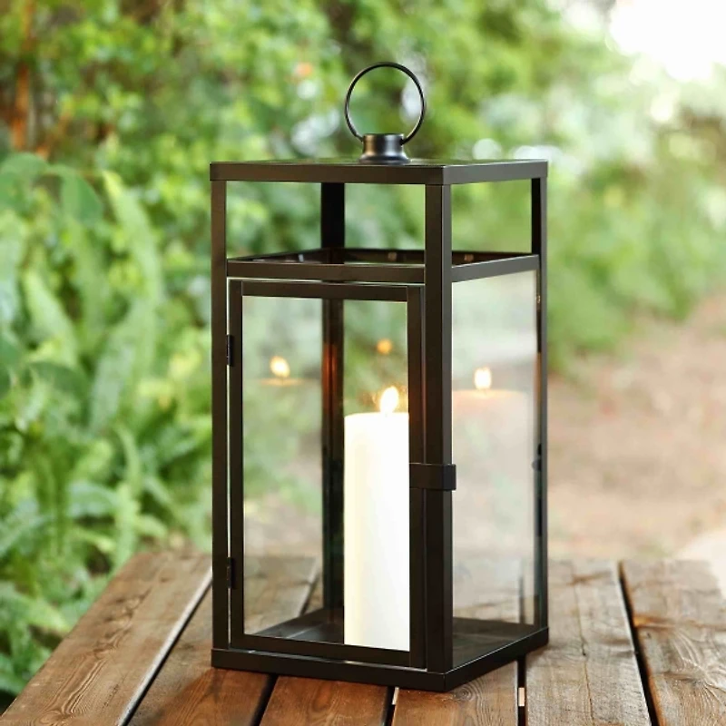 Black Metal & Glass Friederika Outdoor Lantern