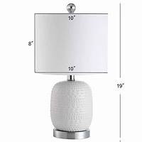 White Textured Ceramic Marcela Table Lamp