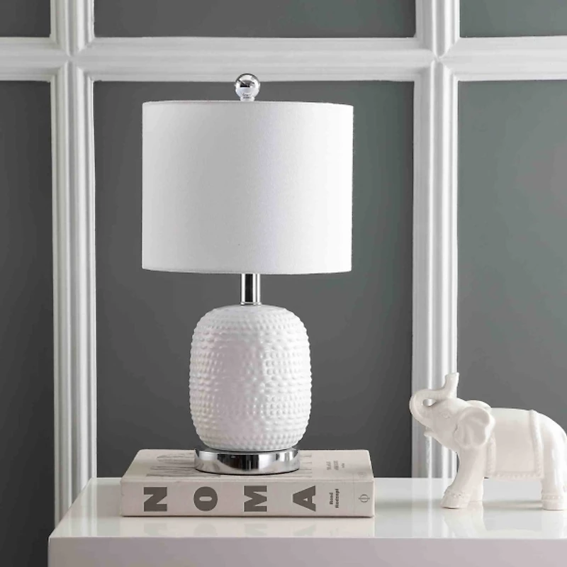 White Textured Ceramic Marcela Table Lamp