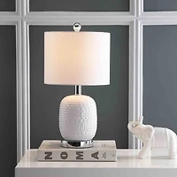 White Textured Ceramic Marcela Table Lamp