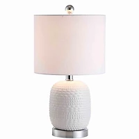 White Textured Ceramic Marcela Table Lamp