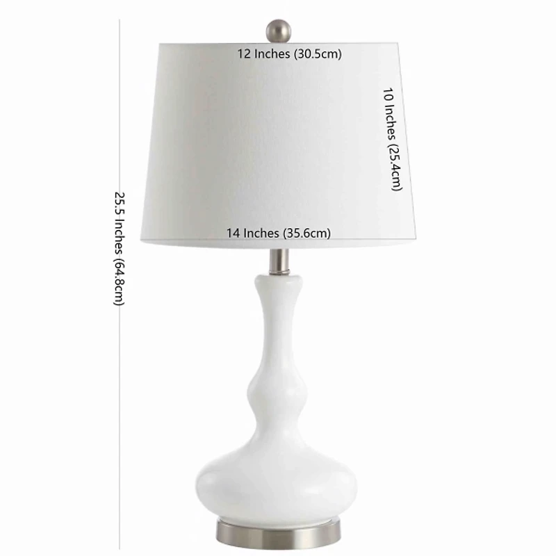 White Glass Lina Table Lamp