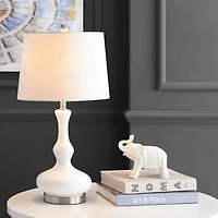 White Glass Lina Table Lamp